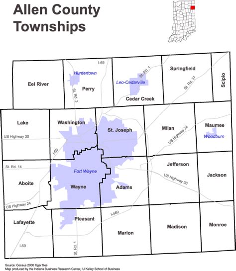 Allen County Indiana Township Map - Sella Daniella