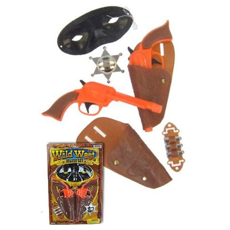 Cowboy Guns Wild West Set : Orange Plastic : Toy Western Pistol