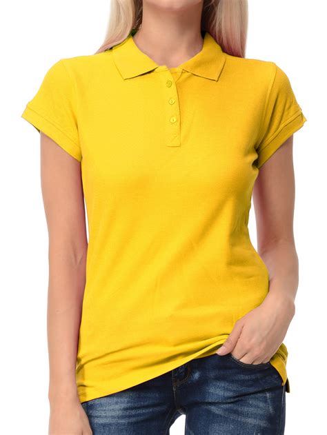 Basico - Basico Yellow Polo Collared Shirts For Women 100% Cotton Short ...