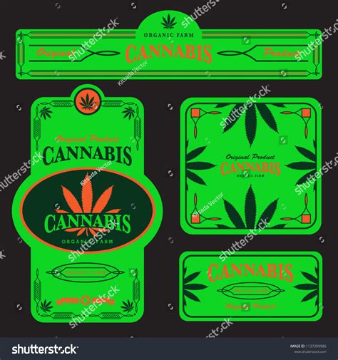 Marijuana Cannabis Template Packaging Design Stock Vector (Royalty Free ...