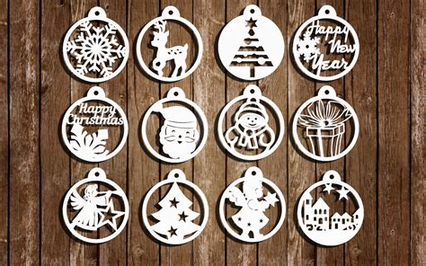 Christmas Papercut Templates, Set of 12, Christmas Decoration, PDF Cutting File, Personal Use ...