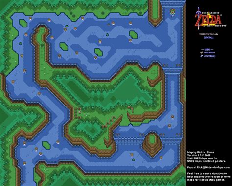 The Legend of Zelda: A Link to the Past - Zora's Falls Map (Labeled ...