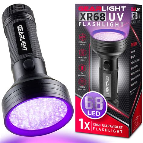 Buy GearLight UV Black Light Flashlight XR68 - Powerful 68 LED ...