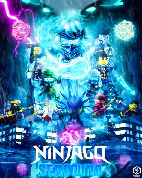 the lego movie poster for ninja seabound, which features characters from various eras and ages