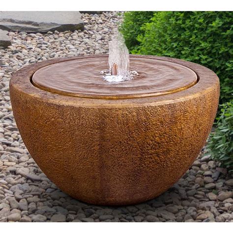 Tranquility 14" Modern Outdoor Bubbler Fountain with Light - #65F50 | Lamps Plus