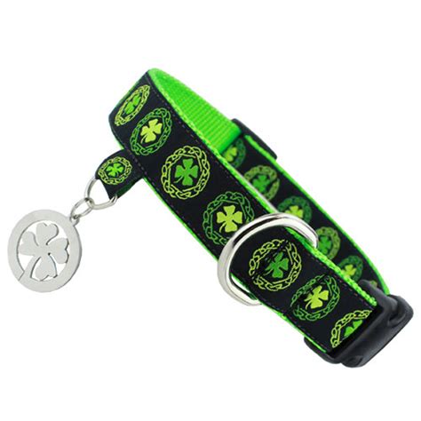 Irish Dog Collars, Celtic Knots, Shamrock & Clover Designs, ID Tags