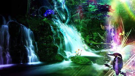 Wallpaper : colorful, abstract, nature, jungle, screenshot, computer wallpaper, water feature ...