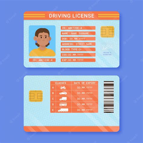 Premium Vector | Hand drawn driving license template