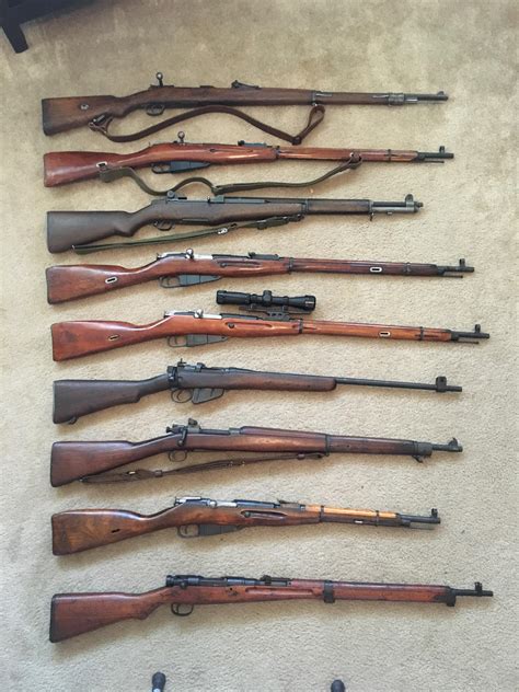 My ever-growing military surplus rifle collection. : r/guns