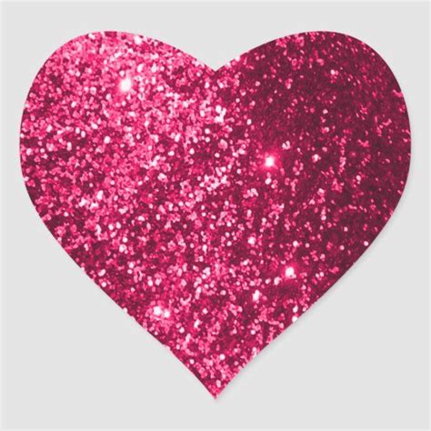 Faux Glitter Pink Heart Sticker | Zazzle | Heart stickers, Pink heart, Glitter hearts