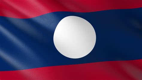 flag laos flag's footages rendered real Stock Footage Video (100% ...