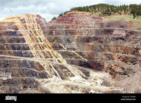 open pit gold mine lead south dakota sd industry mining landscape view appearance aspect ...