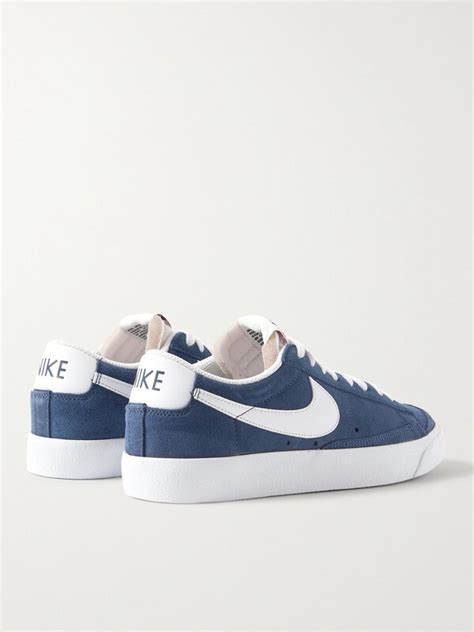 Buy Nike Blazer Low '77 Leather-trimmed Suede Sneakers 6 - Blue At 50% Off | Editorialist