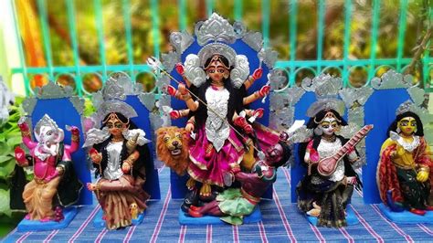 Coloring of durga idols||durga murti making 2020||maa durga murti ...