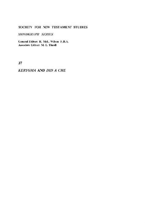 (PDF) James I. H. McDonald-Kerygma and Didache_ the Articulation and ...