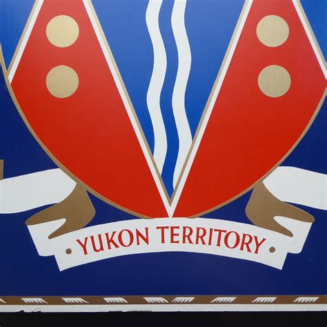 Vintage poster. Coat of arms of the Yukon Territory. Yukon territory ...