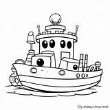 Tugboat Coloring Page sketch template