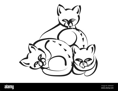 three cats silhouette Stock Vector Image & Art - Alamy