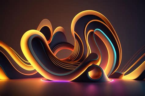 Premium AI Image | Abstract neon shapes