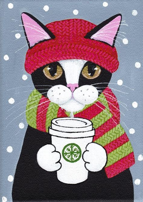 Pin by Leviticus on For the Love of Coffee | Cats illustration, Cat painting, Crazy cats