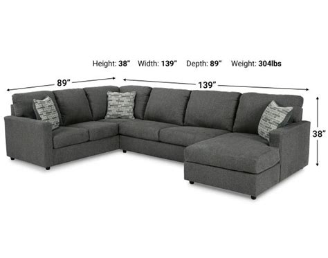 Ashley Edenfield Gray 3-Piece Sectional with Right Chaise