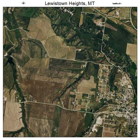 Aerial Photography Map of Lewistown Heights, MT Montana