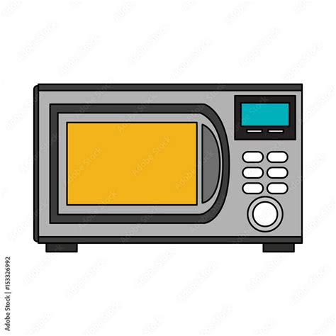 color image cartoon microwave oven element kitchen vector illustration ...