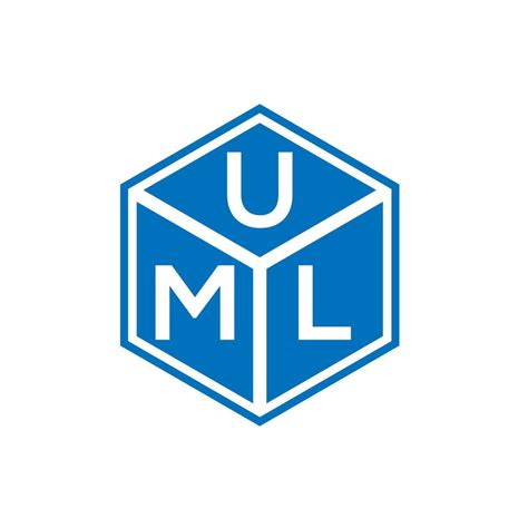 diseño de logotipo de letra uml sobre fondo negro. concepto de logotipo de letra de iniciales ...