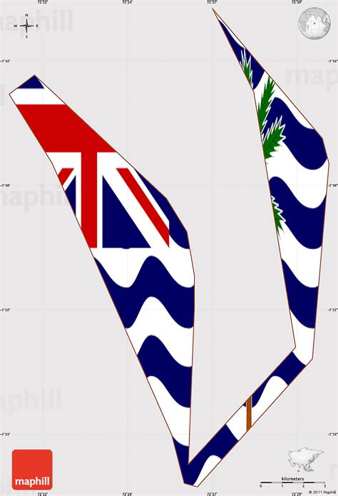 Flag Simple Map of British Indian Ocean Territory