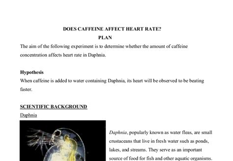 Daphnia experiment - Does caffeine affect heart rate? - A-Level Science ...