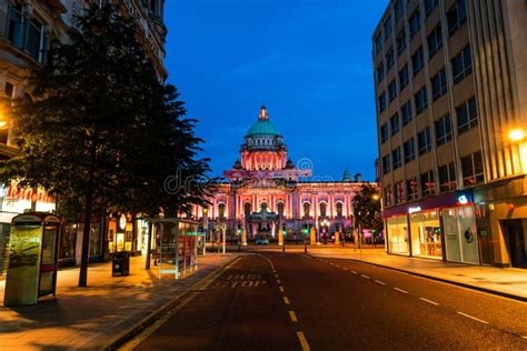 Nightlife with City Hall in Belfast, UK Editorial Image - Image of night, background: 126237440