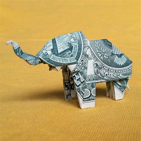 Money Origami Little ELEPHANT Sculpture 3D Animal Lover | Etsy