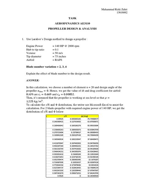 Propeller Design & Analysis | PDF | Propeller | Aerodynamics