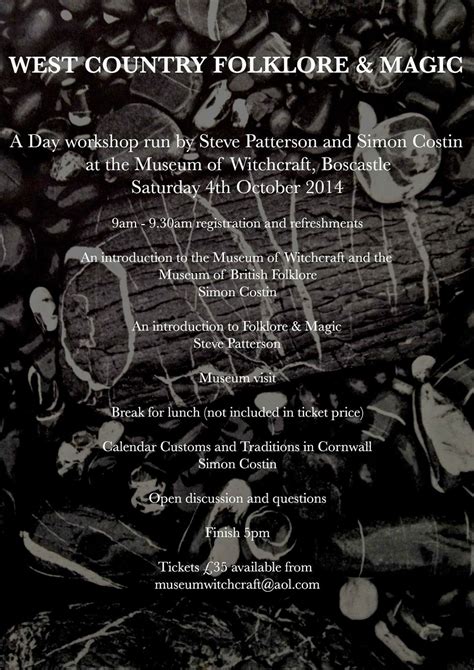 Museum of Witchcraft Diary: West Country Folklore Event October 4 2014