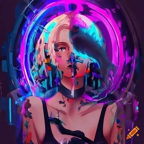 Cyberpunk owl artwork