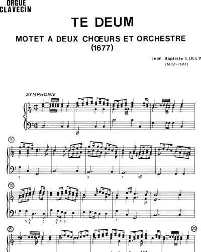 Te Deum Sheet Music by Jean-Baptiste Lully | nkoda