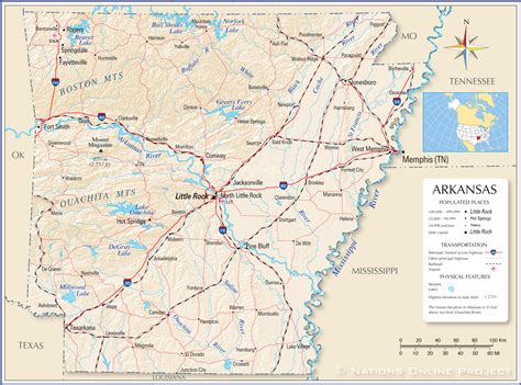 Printable Map Of Arkansas