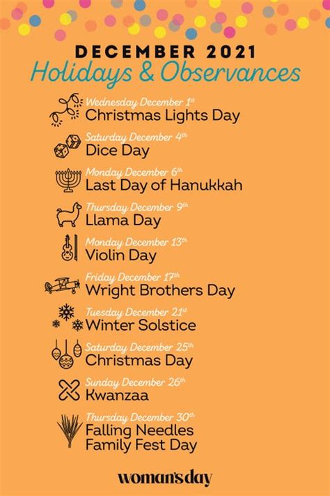 December 2021 Holidays and Observances - December Calendar of Holidays