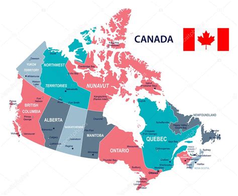 Fotos: mapa de canada | Canadá - mapa y bandera de la ilustración ...