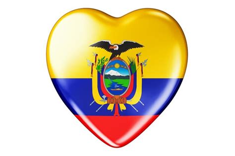 Premium Photo | Heart with Ecuadorian flag 3D rendering isolated on white background