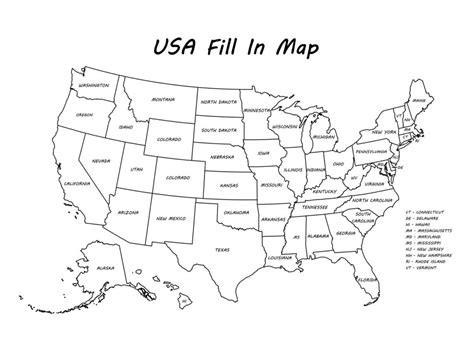 Empty Map Of Us States