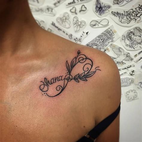 Infinity Tattoo On Left Shoulder | Beau tatouage, Tatouage couple, Tatouage ohana