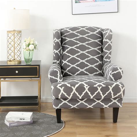 Stretch Printed Wingback Slipcover Elastic Armchair Chair Covers Protector Decor | eBay