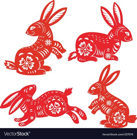 Chinese zodiac rabbit Royalty Free Vector Image