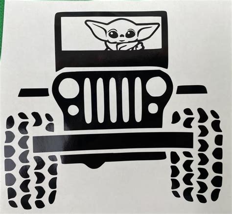 Baby Yoda The Child Jeep Black Vinyl Car Decal Bumper | Etsy in 2021 | Jeep stickers, Car decals ...