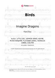 Birds piano sheet music Imagine Dragons in Note-Store.com | Piano.Solo ...