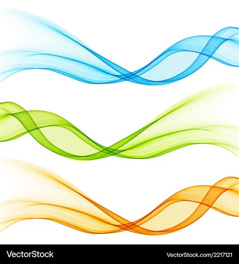 Set of color curve lines design element Royalty Free Vector