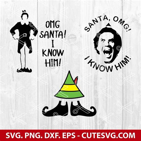 Buddy the Elf SVG Bundle, Buddy Elf Clipart, Santa OMG I Know Him SVG