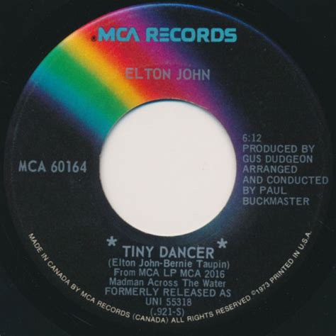 Elton John - Tiny Dancer (1973, Vinyl) | Discogs