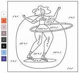 Multiplication Color By Number Hula Hoop coloring Page  Free sketch template